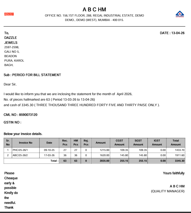 HUID GST Billing screenshot 3