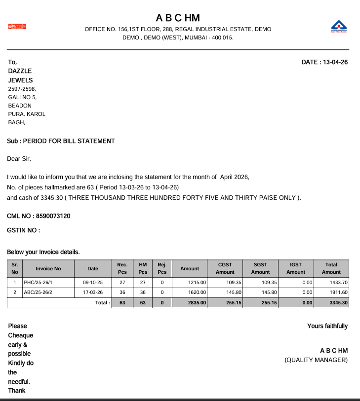 HUID GST Billing screenshot 3